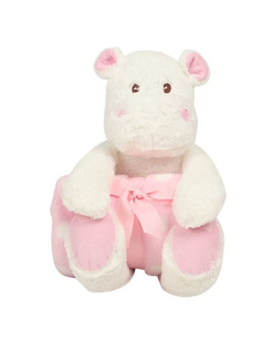Peluche hippopotame avec couverture