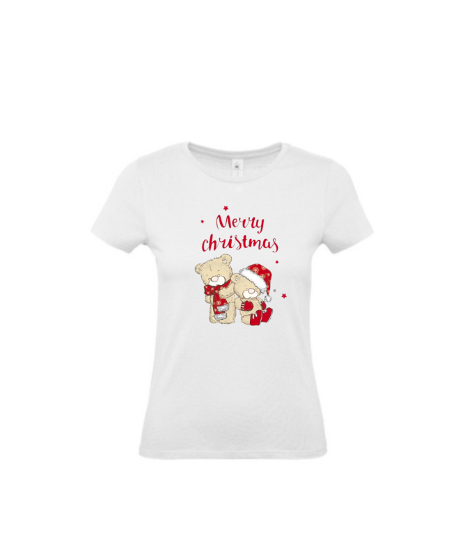 T-shirt merry christmas nounours femme