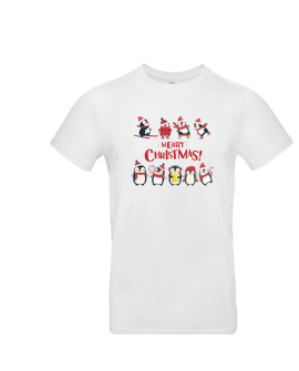 T-shirt merry christmas pingouins enfant