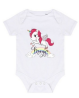 Body licorne manches courtes rose