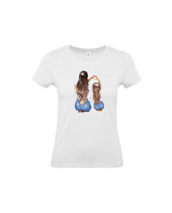 T-shirt maman et fille coeur