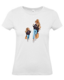 T-shirt maman et fille shopping femme