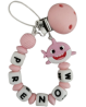 Attache lolette baby shark rose