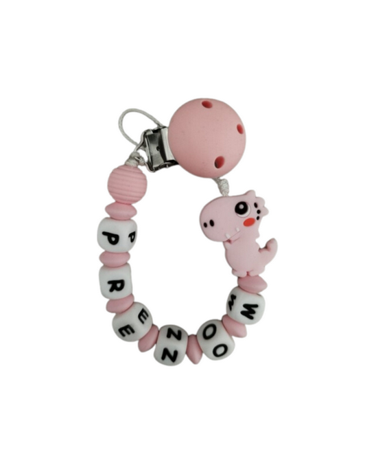 Attache lolette dinosaure rose