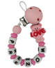 Attache lolette Ours Love rose