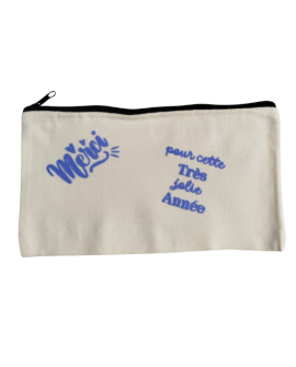 Trousse merci floc 3D bleu