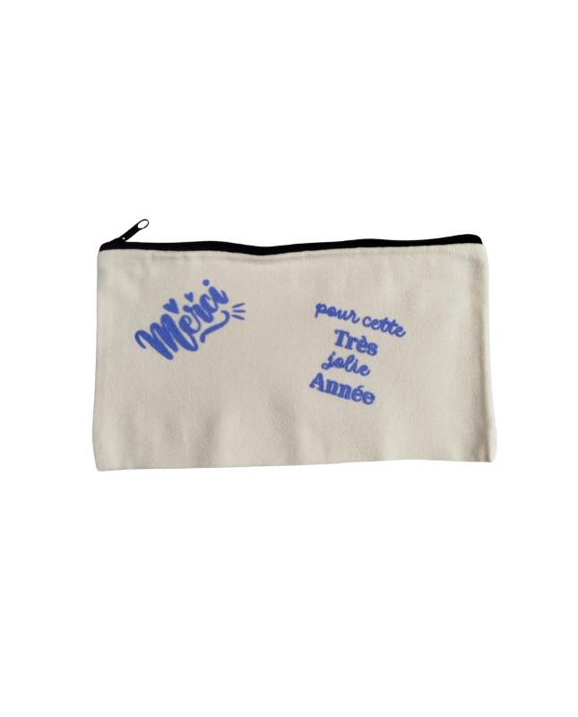 Trousse merci floc 3D bleu